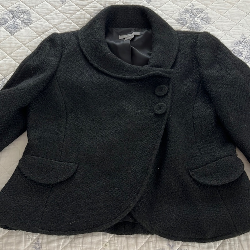 Ann Taylor Black Cropped Fitted Jacket.